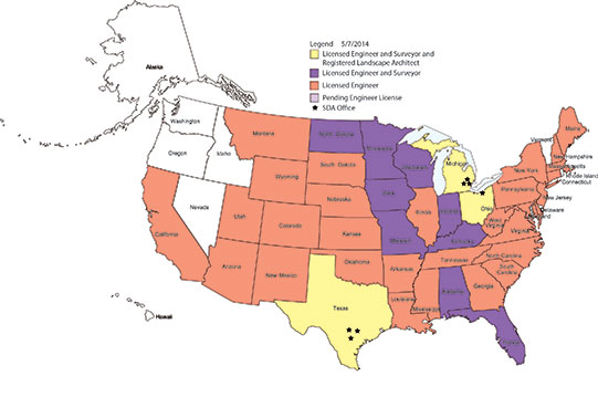 US Map Where SDA is Licensed